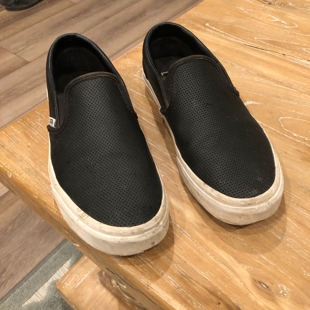 Black leather vans
